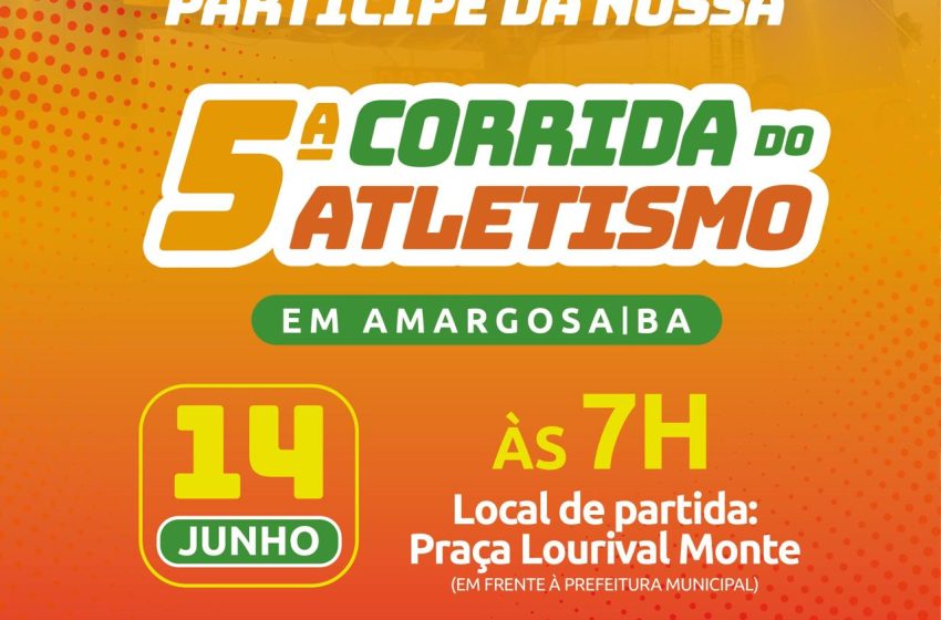  5ª Corrida do Atletismo chega a Amargosa com R$ 12 mil em premiações e largada marcada para 14 de junho